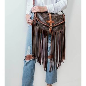 Vintage Boho Bag brand fringed Louis Vuitton purse